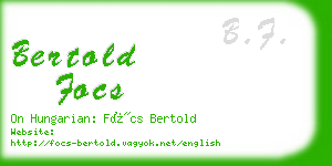 bertold focs business card